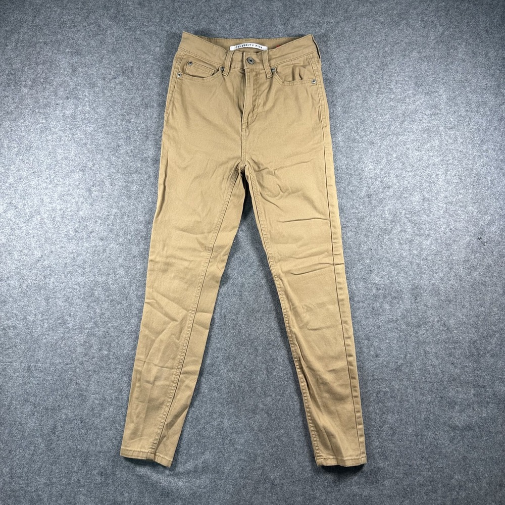 Celebrity Pink The Spice Skinny Pants 0/24 Tan Khaki High Rise Stretch
